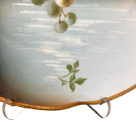 Vintage J&C Bavaria Plate Signed A. Koch Hand-Painted Grapes Gold Trim 8.5"Wide - Picture 6 of 10